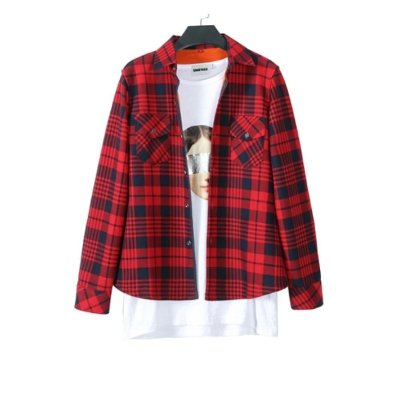 New Plus Size Velvet Warm Women's Plaid Shirt Female Long Sleeve Tops Winter Pockets Check Blouse Blusas Femininas Chemise Femme | Женская