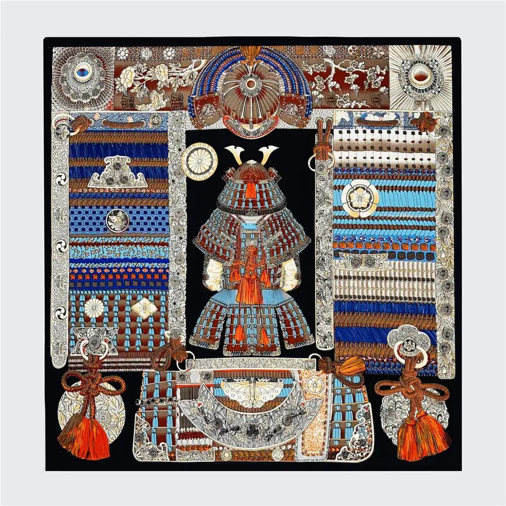 

53cm Brand Design Square Scarf Women Silk Scarf Fashion Hijab Scarves Armor Print Headband Neckerchief For Ladies Bandana