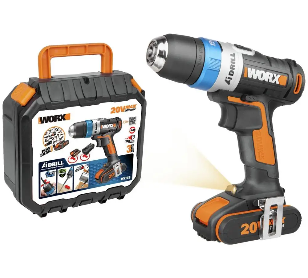 Axe Multi-usage sans fil a vu 2 batteries Set Outils 20 V Max Worx WX550.3 18 V