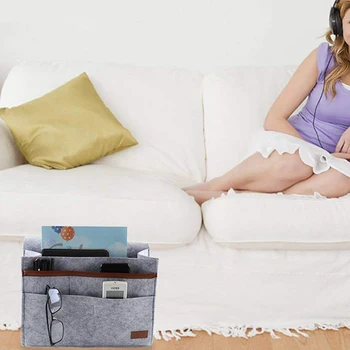 

Caddy Bedside Storage Hanging Bag Felt Sofa Organizer Pocket Book Holder Home 3