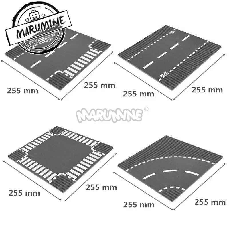 Marumine 32x32 дорожное покрытие доска блоки 2 шт./лот 7280 7281 классические DIY Кирпичи Базовая пластина городские дороги обучающая игрушка