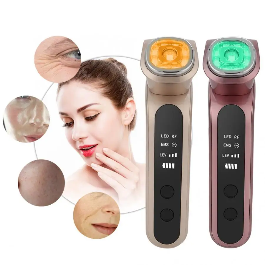 LED RF EMS Microcurrent Light Vibration Face Lift Skin Care Home Beauty Device Machine Face Skin Care