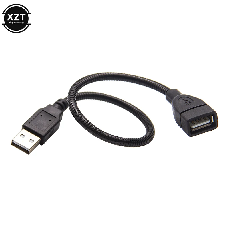 USB 남성-여성 연장 케이블 어댑터 케이블 유연한 금속 호스 4 구리 코어 USB 2.0 와이어