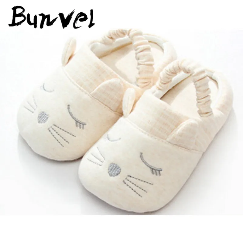 Bunvel/милые тапочки для новорожденных; детская обувь с животным узором; тапочки для малышей; тапочки для новорожденных девочек и мальчиков - Цвет: Цвет: желтый