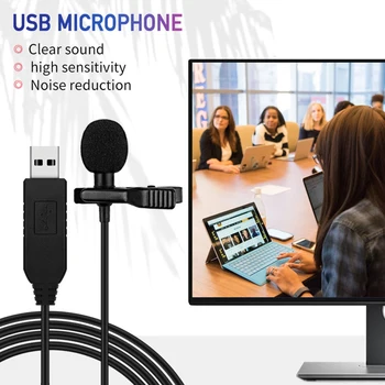 

For PC Computer Live Broadcasting USB Lavalier Microphone Portable Interview Clip On Mini Omnidirectional Lapel Mic Hands Free