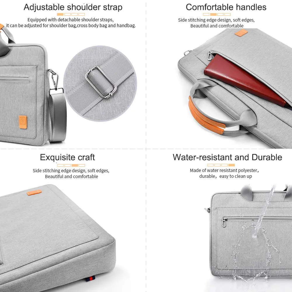 Bolsa para Portátil Bolsa para Macbook Case para Mulheres dos Homens Bolsa de Ombro para Macbook 16 à Prova Wiwu Case Dwaterproof Água ar Pro 16 13 14 15.4 - Imagem 3