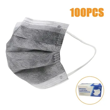 

100pc Mouth Mask Air Purifying Non Woven Disposable Face Mask Cover 3 Layer Mouth Filter Masks Facemask Mascarillas