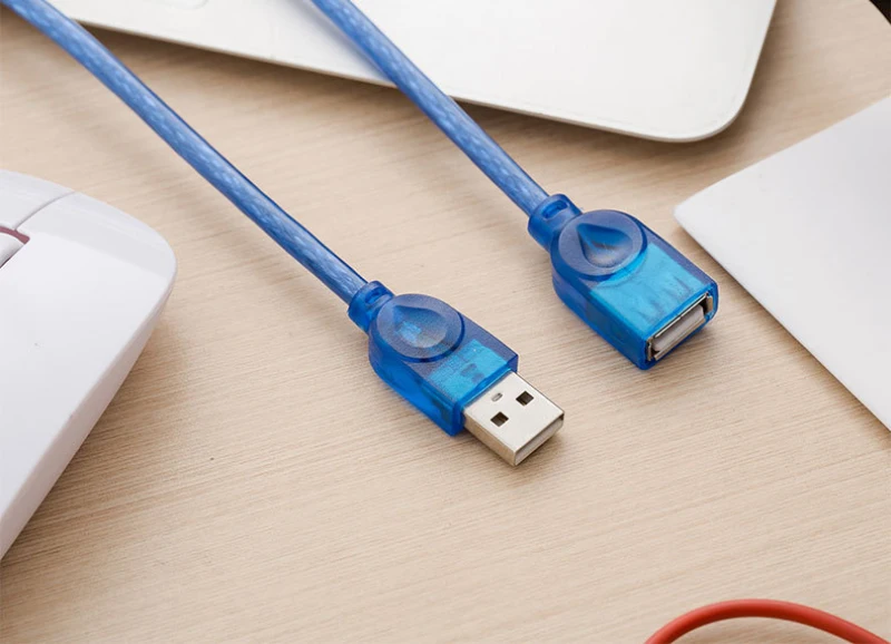Кабель для передачи данных с разъемом «Папа-мама» медный сердечник USB2.0 кабель для передачи данных «Папа-мама» прозрачный синий usb-накопитель кабель-удлинитель
