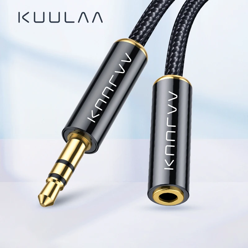 

KUULAA Jack 3.5 mm Audio Extension Cable for Huawei P20 lite Stereo 3.5mm Jack Aux Cable for Headphones Xiaomi Redmi 5 plus PC