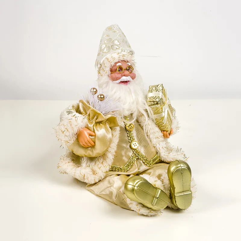Сидящий Санта-Клаус рождественские украшения подарочный орнамент стоящий Санта-Клаус праздничные принадлежности HM27 - Цвет: gold Sitting