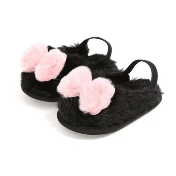

1 Pair Toddler Infant Newborn Baby Girls Bow Soft Crib Sole slippers Prewalker Warm Shoes 0-18M