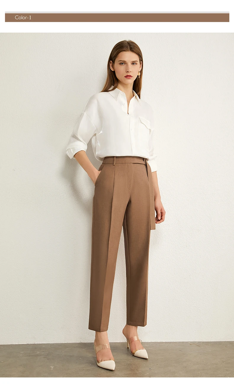 Amii Minimalism Autumn Womens Pants OLstyle Suit Pants Causal Solid High Waist Straight Women Trousers Female Pants 12030406