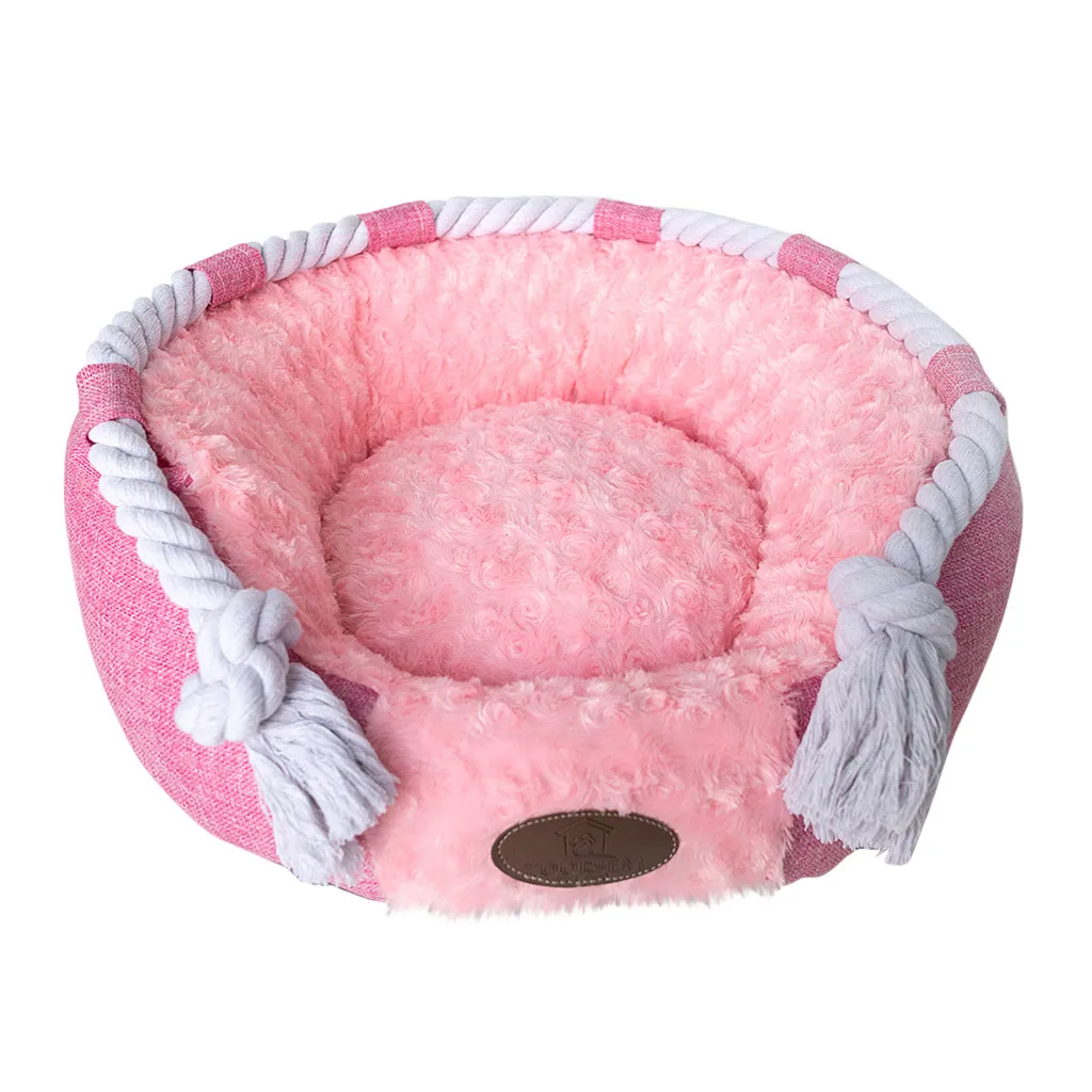 Съемный питомник для собак, круглая кошка, моющаяся плюшевая будка для собак, подстилка для домашних животных, глубокий сон, удобные кровати для кошек, собачьи кровати для средних собак