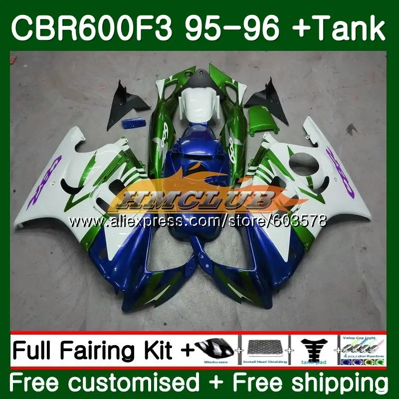 Корпус для HONDA CBR600RR CBR 600F3 FS CBR 600 F3 1995 1996 67CL. 62 сине-белые 600CC CBR600FS CBR600F3 CBR600 F3 95 96 обтекатели - Цвет: No. 1