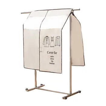 

Non Woven Fabric Dust Bag Clothes Dustproof Hanging Cover Clothing Wardrobe Storage Organizer For Bedroom Y6Y070E2