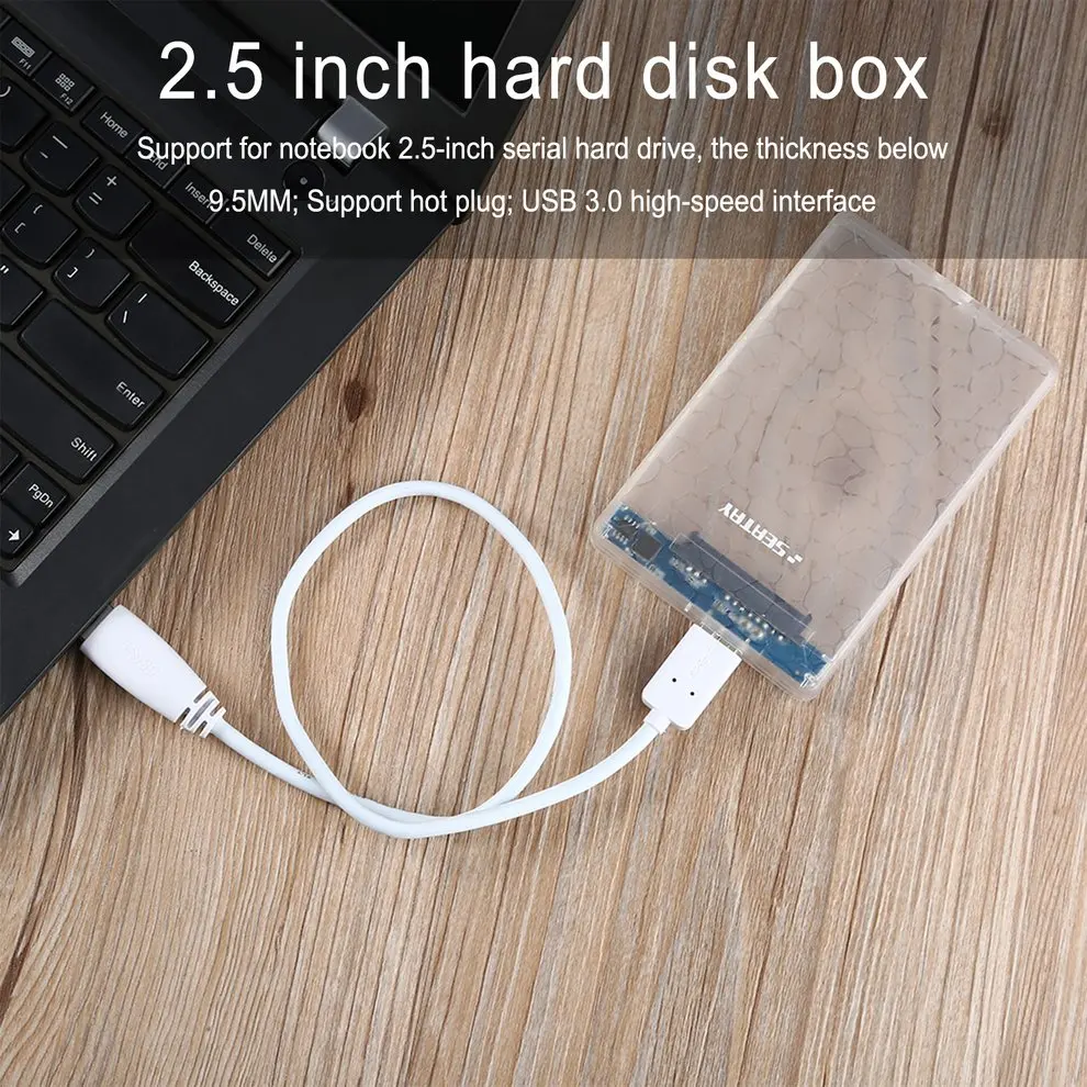 SEATAY HD101 2," USB 3,0 SATA 3,0 Hd коробка HDD жесткий диск Внешний корпус HDD чехол инструмент бесплатно 5 Гбит/с прозрачный 4 цвета