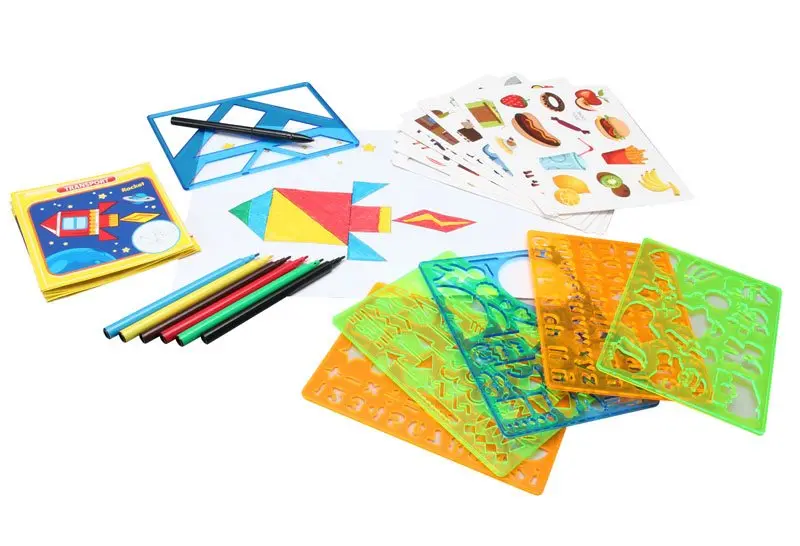 Children Drawing Art Tools Sketchpad Doodle Portfolio Template Watercolor Pencils Flower Scale Set Toys Unisex Plastic