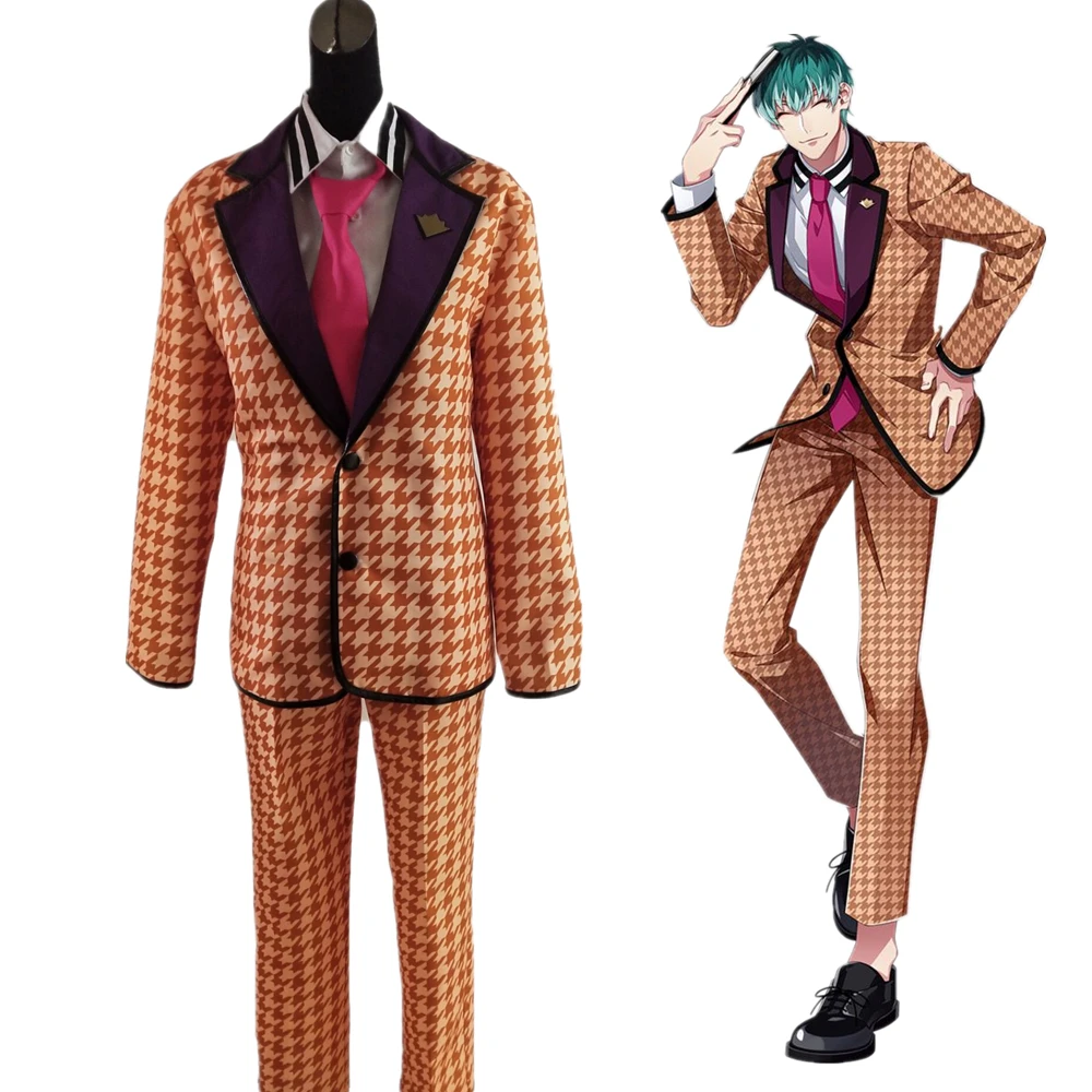 

Division Rap Battle HypnosisMic DRB Sasara Nurude Cosplay Costume Halloween Adult Suit Houndstooth Suit Uniform Anime Clothes