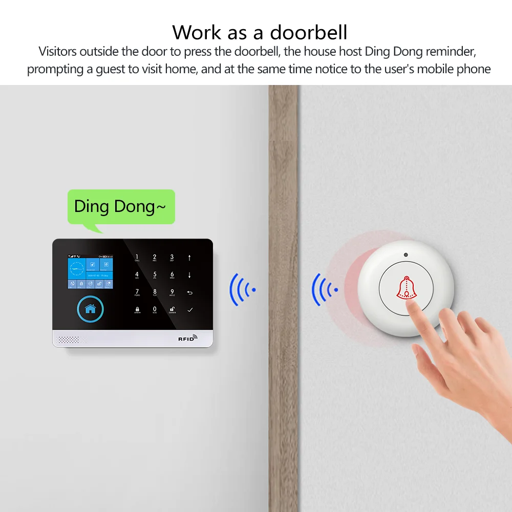 Security System Security Alarm Wireless Alarm Smart Siren Alarm Gautone WIFI GSM Wireless Smart Burglar Security Alarm System DIY Kit with door sensor and PIR motion sensor work with Alexa