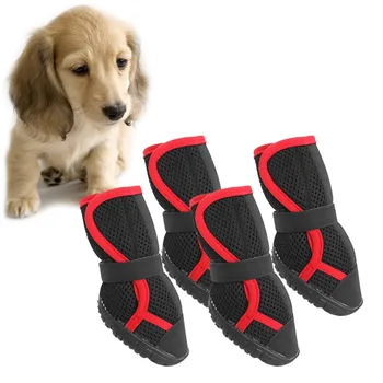 

4pcs/lot XS/S/M/L Pet Dog Rain Shoes for Dogs Booties Frosted Leather Anti Slip Waterproof Pet Dog Cat Rain Shoes