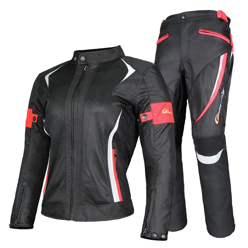 Мотоциклетная куртка для верховой езды, мотоциклетные штаны, ветрозащитная Водонепроницаемая Женская мотоциклетная Защитная Экипировка, костюм, Байкерский комплект одежды