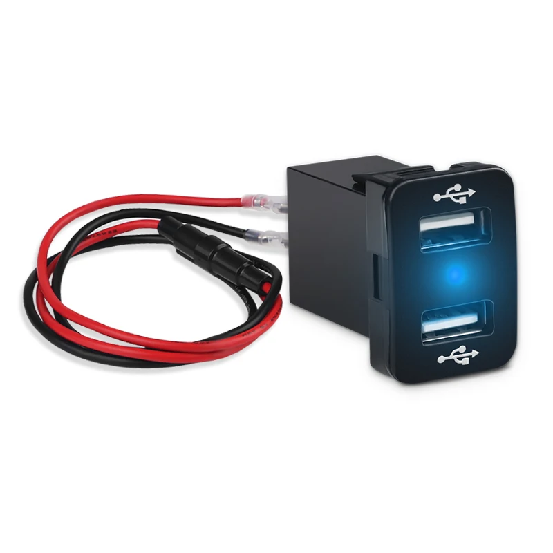 1pcs For Toyota Car Charger 5V 4.2A Dual USB Car Charger Dual Port 2.1A