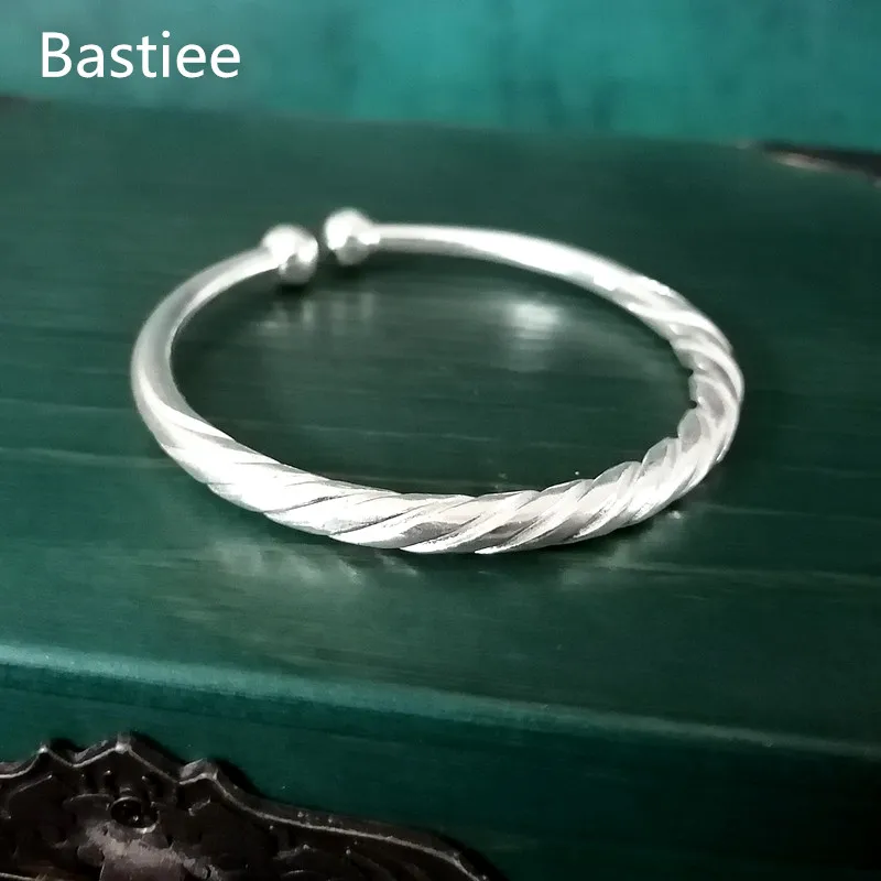 Bastiee 999 Silver Bangle Bracelet Women Hmong Handmade Ethnic Bangles Rotating Vintage Wedding Gift Luxury Jewelry Miao | Украшения и