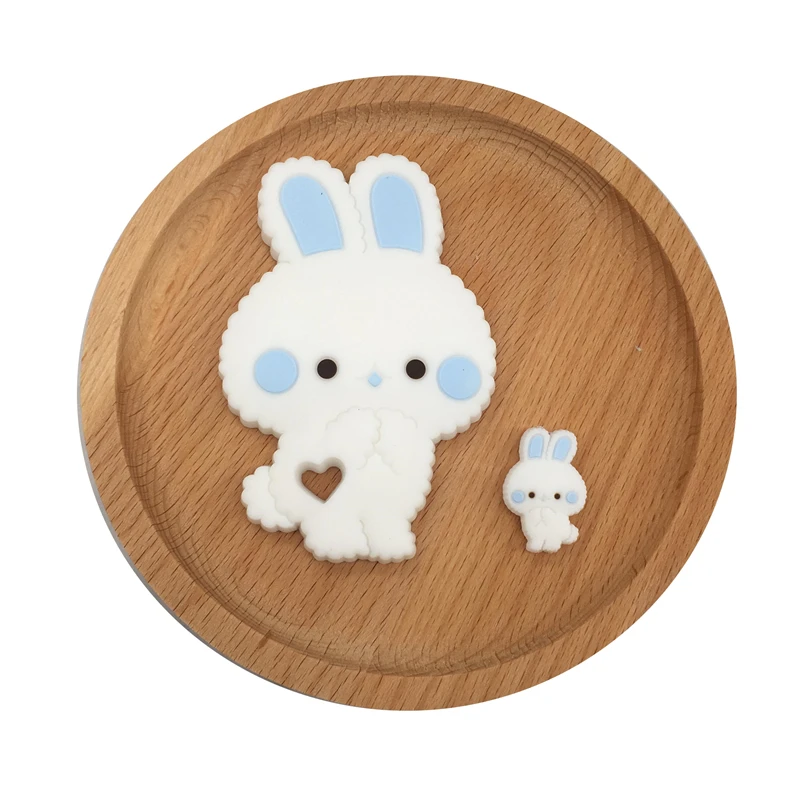 

2pcs New Rabbit Baby Teether Mini Animal Bead Rodent Pacifier Pendant Baby Teething Toys Infant Chew Charm Toddler Toys