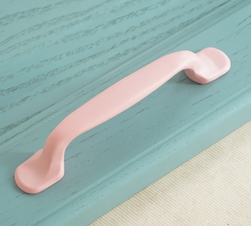 pink 3,7" цветная ручка для двери шкафа из цинкового сплава, яркие ручки для выдвижных ящиков, оранжевые, синие, розовые ручки для шкафа, 96 мм, фурнитура - Цвет: pink