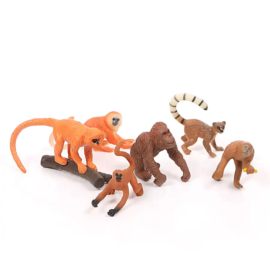 6 個ミニ野生動物guenon オランウータン 黄金の猿モデルアクションフィギュア動物ミニチュア置物子供用ギフト Action Figures Aliexpress