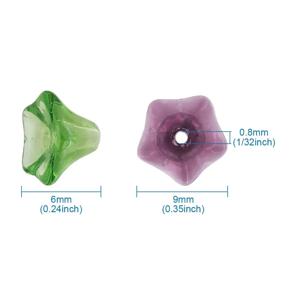 30 шт./нитка стеклянные бусины разноцветный цветочный дизайн бусинки для Модной