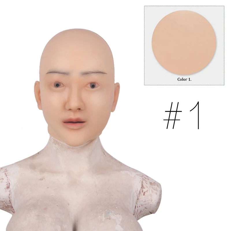 Maskerade Crossdresser Silikon Headwear weibliche Maske realistische For Transgender Drag Queen Halloween Cosplay - Цвет: color 1