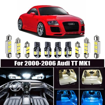 

14pcs Car Interior LED Light Canbus Bulbs Kit White Led Map Step License Plate Light Dome Lamp Fit for Audi TT MK1 2000-2006
