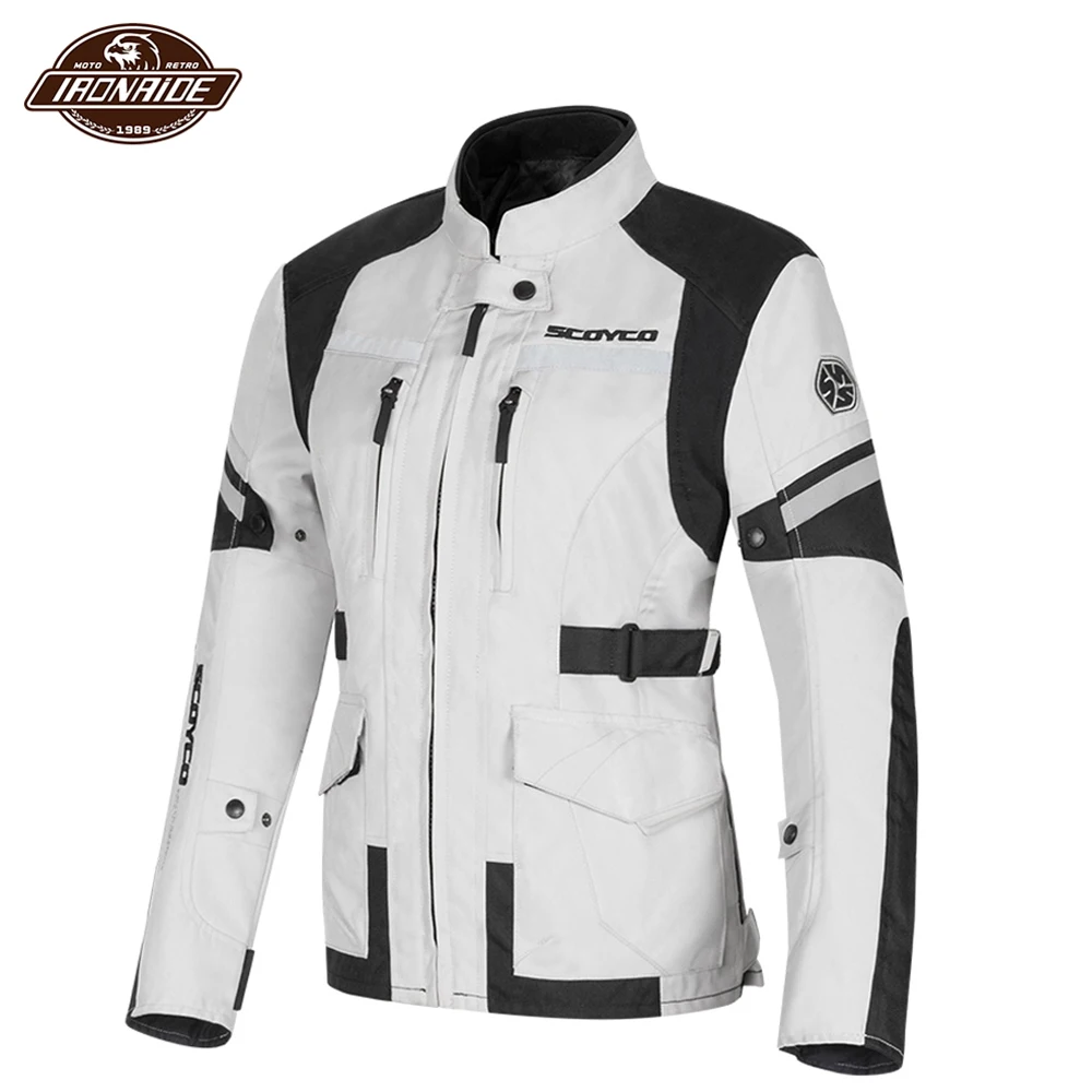 Женская мотоциклетная куртка SCOYCO водонепроницаемая байкерская Jaqueta Motociclista Mocross 4