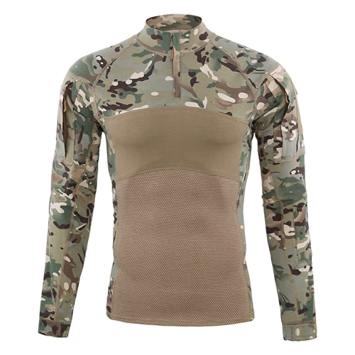 CP Camouflage Армейская Тактическая Военная форма США, стрейчевая страйкбольная камуфляжная рубашка с длинным рукавом для быстрого штурма - Цвет: CP Camouflage