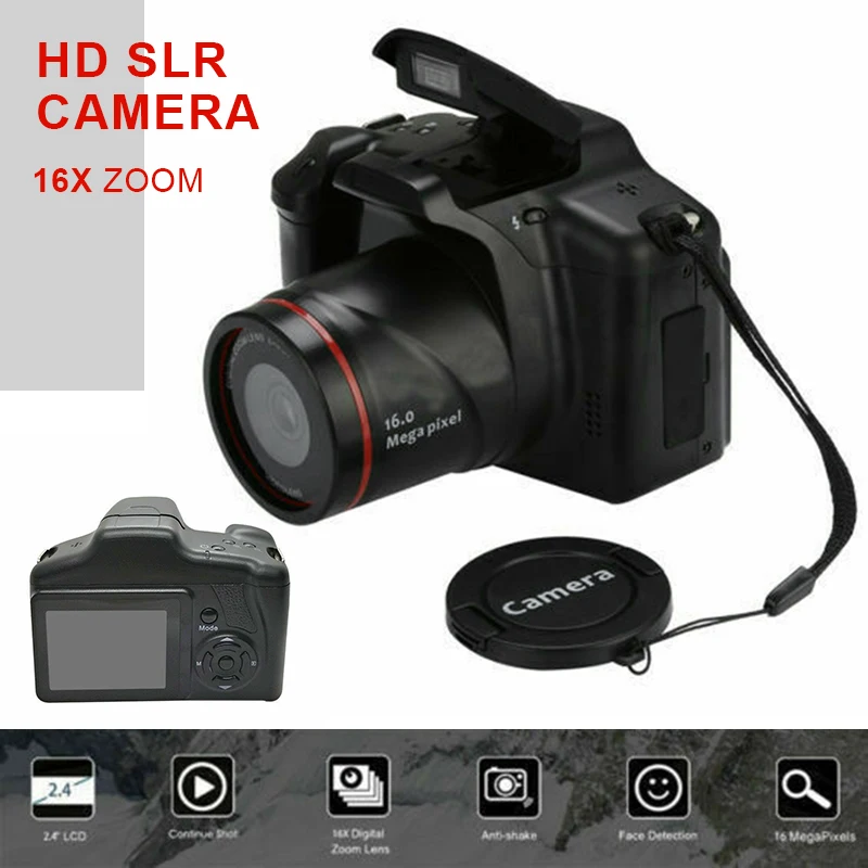 Mayitr 1pc Black 1080P HD Portable SLR Digital Camera 16X Zoom 3 Inchs TFT Display Outdoor Sports Camcorder | Электроника