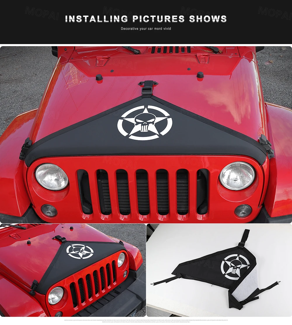 MOPAI автомобильный двигатель для Jeep Wrangler JK 2007- автомобильный передний капот крышка протектор бюстгальтер для Jeep JK Wrangler аксессуары