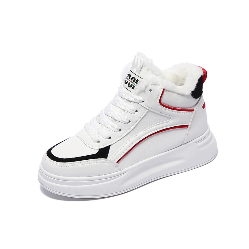 

Women's Shoes 2021 Fashion High-plate Thick-soled Quality Jogging Shoes Winter Warm Short Velvet Comfortable Sneakers Women