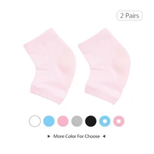 2 pares de gel calcanhar meia silicone ferramenta cuidados com os pés protetor alívio da dor prevenção crack hidratar remoção pele morta meias