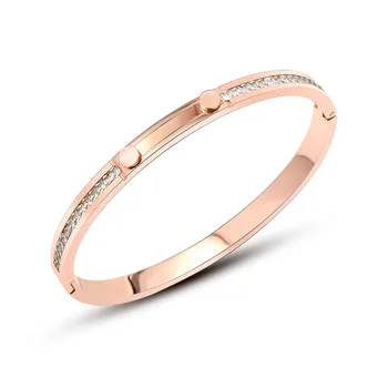 

Luxury Exequisite Crystal Stainless Steel Charm Bracelets Bangles for Women Female Trendy Upscale Office Jewelry Gift Party
