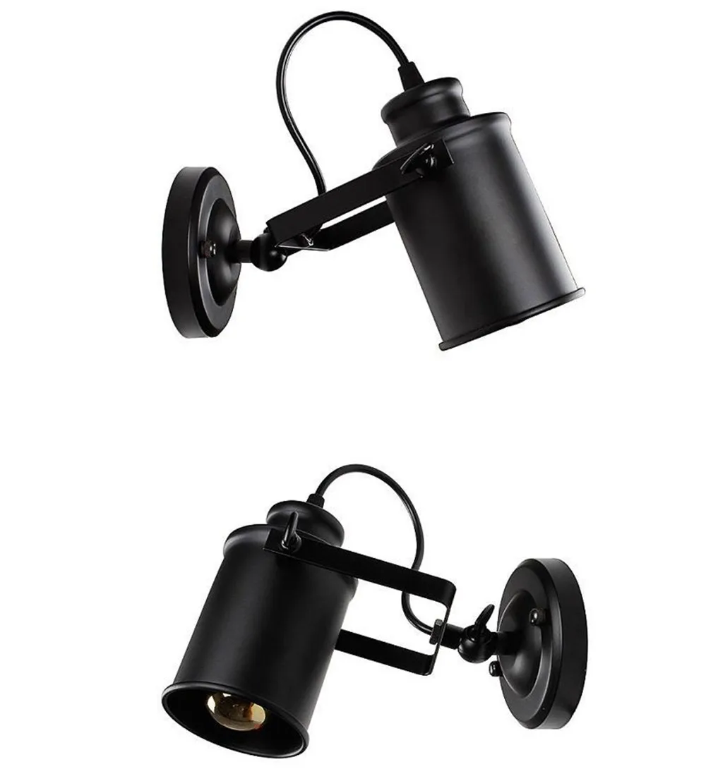 American Retro LED Wall Lamp Loft Style Adjust Sconce Wall Lights Black Rust Iron Light Home Decor Lighting Vintage Luminaire (5)