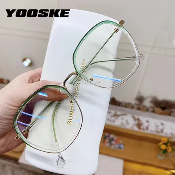 

YOOSKE Blue Light Blocking Glasses Men Oversized Eyeglasses Frame Women Clear Optical Myopia Frame Computer Eye Protection Glass