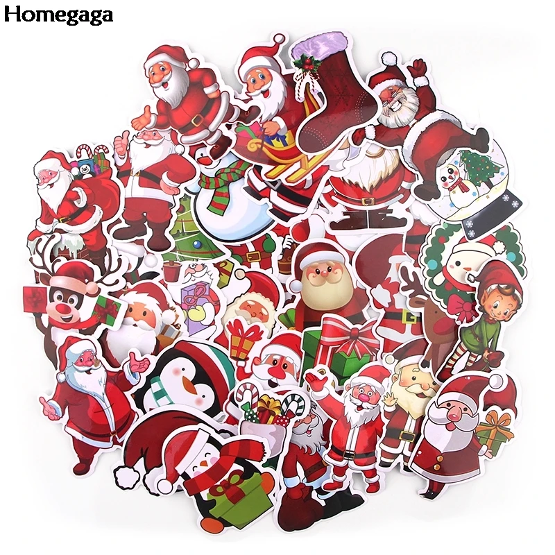 Homegaga 35 шт./компл. рождественские наклейки Санта наклейки "Санта Клаус" украшения дома Настенная Наклейка, на холодильник Прохладный наклейка подарок для ребенка D2559