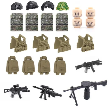 

4PCS Russian special forces Rope string Military Swat Police Gun Weapons Brick City moc building blocks min Toys for Childrens