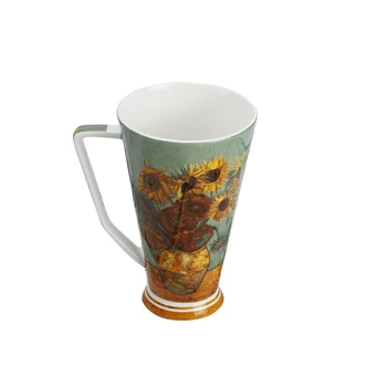 

European Bone China Large Capacity Coffee Cup Van Gogh Famous Paintings Art Tea Mugs With Gift Box