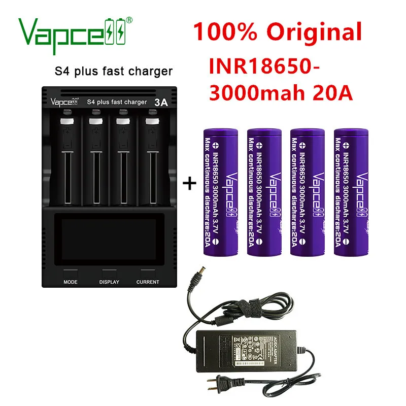 Vapcell Оригинал S4 plus зарядное устройство mooch/HKJ тест 3 7 V 18650 21700 18350 аккумуляторная