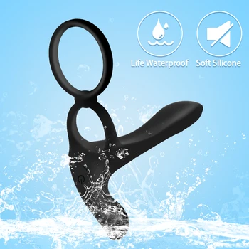 Couples Long Lasting Erection Penis Vibrator With Double Ring Nipples Massager Vagina Clitoris Stimulator Orgasm Adult Sex Toys 6