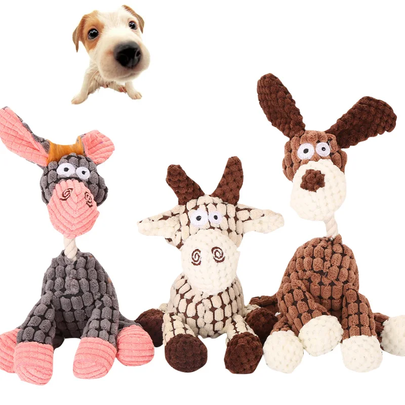 Big Dog Toy Dog Long Teeth Cute Shape Molar Pet Toy Plush Donkey And Cow|Dog Toys| - AliExpress