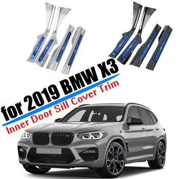 

Accessories Fit for 2018 2019 2020 BMW X3 G01 Interial Door Sill Threshold Bar Decoration Trim Black Titanium Steel Car Styling