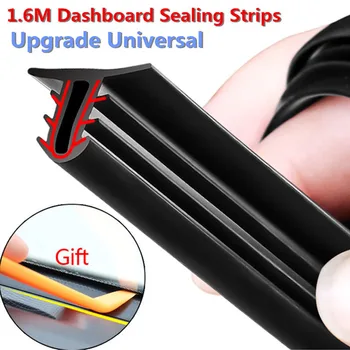 

1.6m Rubber U Shape Center Console Edge Easy Apply Sound Insulation Windshield Sealing Strip Dashboard Car Accessories